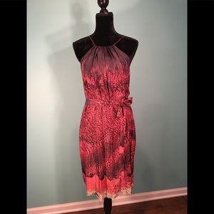 DKNY Black and Red Halter Dress